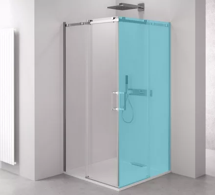 Sapho POLYSAN THRON LINE tolóajtó fix résszel 110x200 cm sarokbelépőhöz, króm profil TL5211