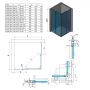 Sapho POLYSAN THRON LINE tolóajtó fix résszel 80x200 cm sarokbelépőhöz, króm profil TL5280
