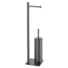   Sapho TRILLY álló WC-kefe és WC-papírtartó, gun metal TR3281