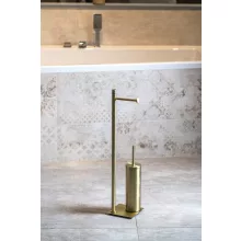   Sapho Gedy Álló WC kefetartó és papírtatartó, matt arany TR3288