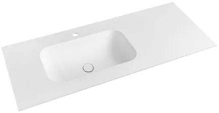 Sapho Treos Rockstone beépíthető mosdó pulttal 97x51 cm, balos/matt fehér TS097-0101-L