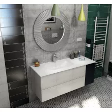   Sapho Treos beépíthető Rockstone mosdópult 1466x513 mm, balos / matt fehér TS147-0101-L