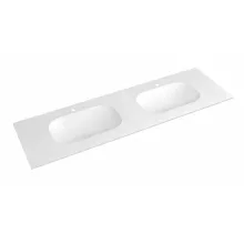   Sapho Treos Rockstone beépíthető 152x51 cm duplamosdó pulttal, matt fehér TS152-0101