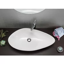   Sapho Ovali kerámia mosdótál csaplyuk és túlfolyó nélkül 74x38,5 cm, fehér TU0713