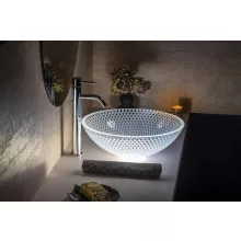   Sapho Beauty Puketa gravírozott üvegmosdó 42x14,5 cm, transzparent üveg TY165