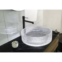   Sapho Beauty pultra ültethető üvegmosdó 39,5 cm, áttetsző TY214CL