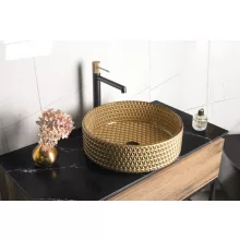   Sapho Beauty Maragua pultra ültethető üvegmosdó 39,5 cm, arany TY214Z