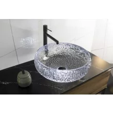   Sapho Beauty Gaviota pultra ültethető üvegmosdó 42 cm, fekete TY306