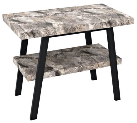 Sapho Twiga mosdótartó asztal 80x72x50 cm, matt fekete/szürke kő VC442-80-10