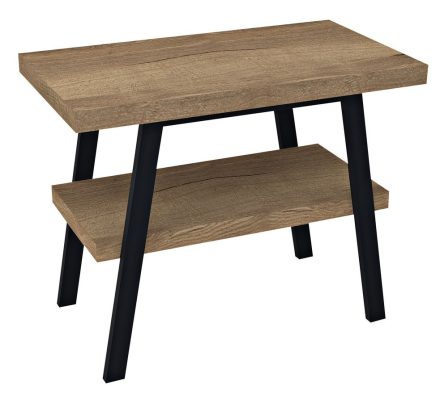 Sapho Twiga mosdótartó asztal polccal 80x72x50 cm, matt fekete/rover tölgy VC442-80-4