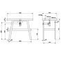 Sapho Twiga mosdótartó asztal polccal 90x72x50 cm, matt fekete/rusztikus dió VC442-90-3