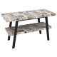 Sapho Twiga mosdótartó asztal polccal 110x72x50 cm, matt fekete/szürke kő VC453-110-10