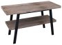 Sapho Twiga mosdótartó asztal polccal 110x72x50 cm, matt fekete/rusztikus dió VC453-110-3