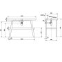 Sapho Twiga mosdótartó asztal polccal 110x72x50 cm, matt fekete/cement szürke VC453-110-7