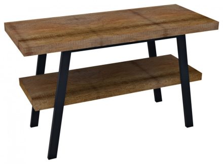 Sapho Twiga mosdótartó asztal polccal 110x72x50 cm, matt fekete/old wood VC453-110-8