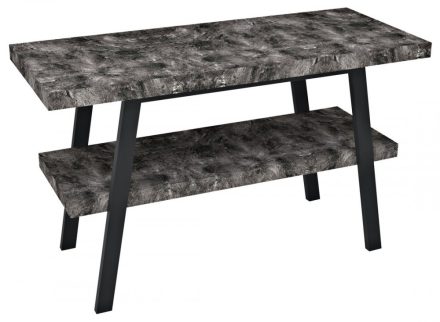Sapho Twiga mosdótartó asztal polccal 110x72x50 cm, matt fekete/zúzott kő VC453-110-9
