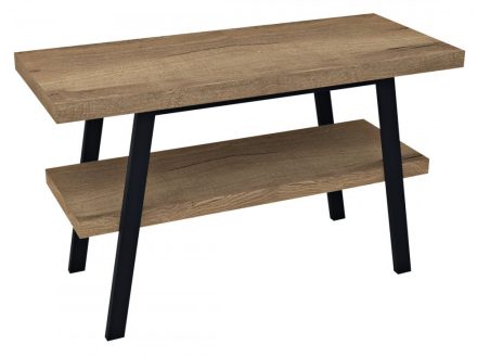 Sapho Twiga mosdótartó asztal polccal 120x72x50 cm, matt fekete/rover tölgy VC453-120-4