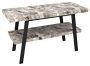Sapho Twiga mosdótartó asztal 130x72x50 cm, matt fekete/szürke kő VC453-130-10