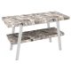 Sapho Twiga mosdótartó asztal polccal 110x72x50 cm, matt fehér/szürke kő VC453W-110-10