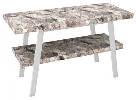 Sapho Twiga mosdótartó asztal 120x72x50 cm, matt fehér/szürke kő VC453W-120-10