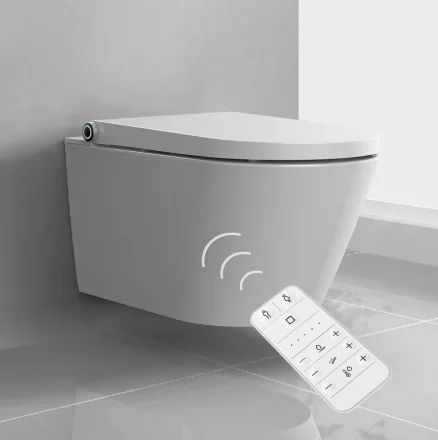 Sapho Veen Clean kerámia fali WC csésze integrált bidé funkcióval 37x59 cm, fehér VE421