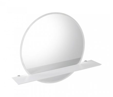 Sapho Viso kerek tükör LED világítással Ponte rockstone polccal 600 mm, fehér VS060-01