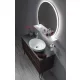Sapho Viso kerek LED tükör 60 cm polccal, fehér VS060-01