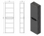 Sapho Wave II két ajtós fali szekrény 40x140x20 cm, jobbos/balos kivitel, fehér/ezüst tölgy WA250-3011
