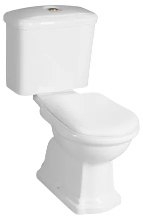 Sapho Kerasan Retro alsó kifolyású álló WC tartállyal és öblítőmechanikával, fehér/bronz WCSET13-RETRO-SO