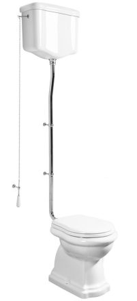 Sapho Kerasan Retro alsó kifolyású álló kerámia WC tartállyal és öblítőmechanikával, fehér/króm WCSET15-RETRO-SO