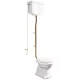Sapho Kerasan Retro hátsó kifolyású álló kerámia WC tartállyal és öblítőmechanikával, fehér/bronz WCSET16-RETRO-ZO