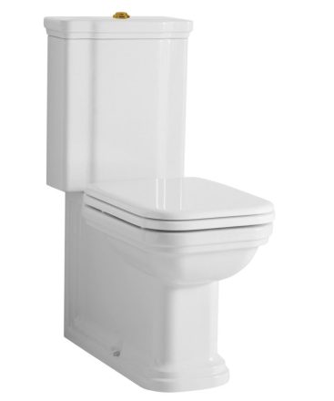 Sapho Kerasan Waldorf kombi WC alsó/hátsó kifolyással, tartállyal, öblítőmechanikával, fehér/bronz WCSET18-WALDORF