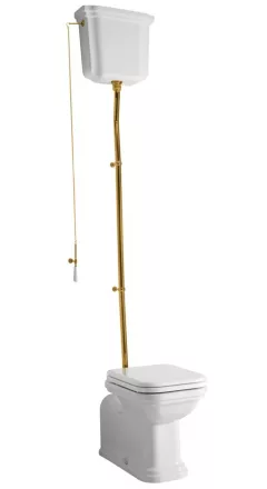 Sapho Kerasan Waldorf vario kifolyású álló WC tartállyal és öblítőmechanikával, fehér/bronz WCSET20-WALDORF