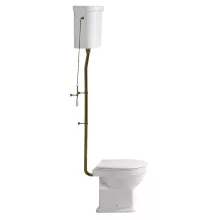   Sapho Gsi Classic alsó kifolyású álló kerámia WC tartállyal és öblítőmechanikával, fehér/bronz WCSET22-CLASSIC-SO