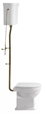 Sapho Gsi Classic alsó kifolyású álló kerámia WC tartállyal és öblítőmechanikával, fehér/bronz WCSET22-CLASSIC-SO
