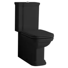   Sapho Kerasan Waldorf vario kifolyású monoblokk WC tartállyal és öblítőmechanikával, matt fekete WCSET25-WALDORF