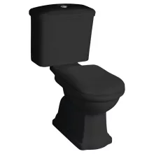   Sapho Kerasan Retro alsó kifolyású álló WC tartállyal és öblítőmechanikával, matt fekete WCSET33-RETRO-SO