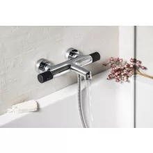   Sapho Solaris termosztátos kádtöltő csaptelep, króm / fekete WD010CB