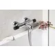 Sapho Solaris termosztátos kádtöltő csaptelep, króm / fekete WD010CB