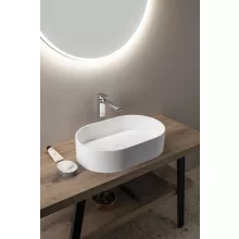   Sapho Thin pultra ültethető Rockstone mosdótál 55x35 cm, matt fehér WN205