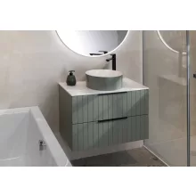   Sapho Thin pultra ültethető rockstone mosdótál 38x38 cm, verde/matt fehér WN548-44