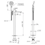Sapho Pax szabadonálló kádcsaptelep zuhanyváltóval, matt fekete XA21/15