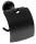 Bemeta Dark WC-papírtartó fedéllel 140x155x80mm, fekete kivitelben