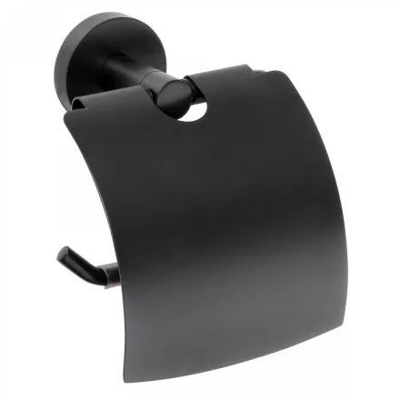 Bemeta Dark WC-papírtartó fedéllel 140x155x80mm, fekete (104112010) XB702