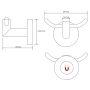 Bemeta Rawell fali duplafogas 84x60x66 mm, króm XJ235