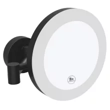 Bemeta fali kozmetikai tükör 3x nagyítással és LED világítással 200 mm, fekete.