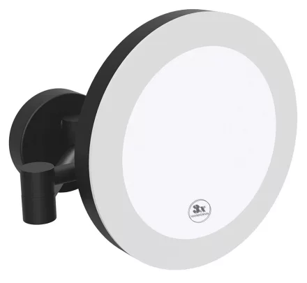 Bemeta fali kozmetikai tükör 3x nagyítással és LED világítással 200 mm, fekete.