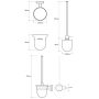 Bemeta Omega fali WC kefe tartó fehér kefével 95x370x140 mm, króm 104113012