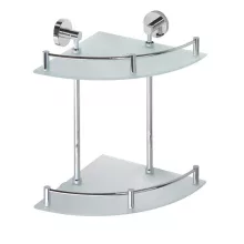   Bemeta Omega dupla sarok üvegpolc 355x380x280 mm, króm 104202142
