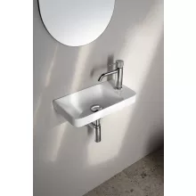   Sapho Zorba öntöttmárvány mosdó 40x22 cm, jobbos/fehér ZB402